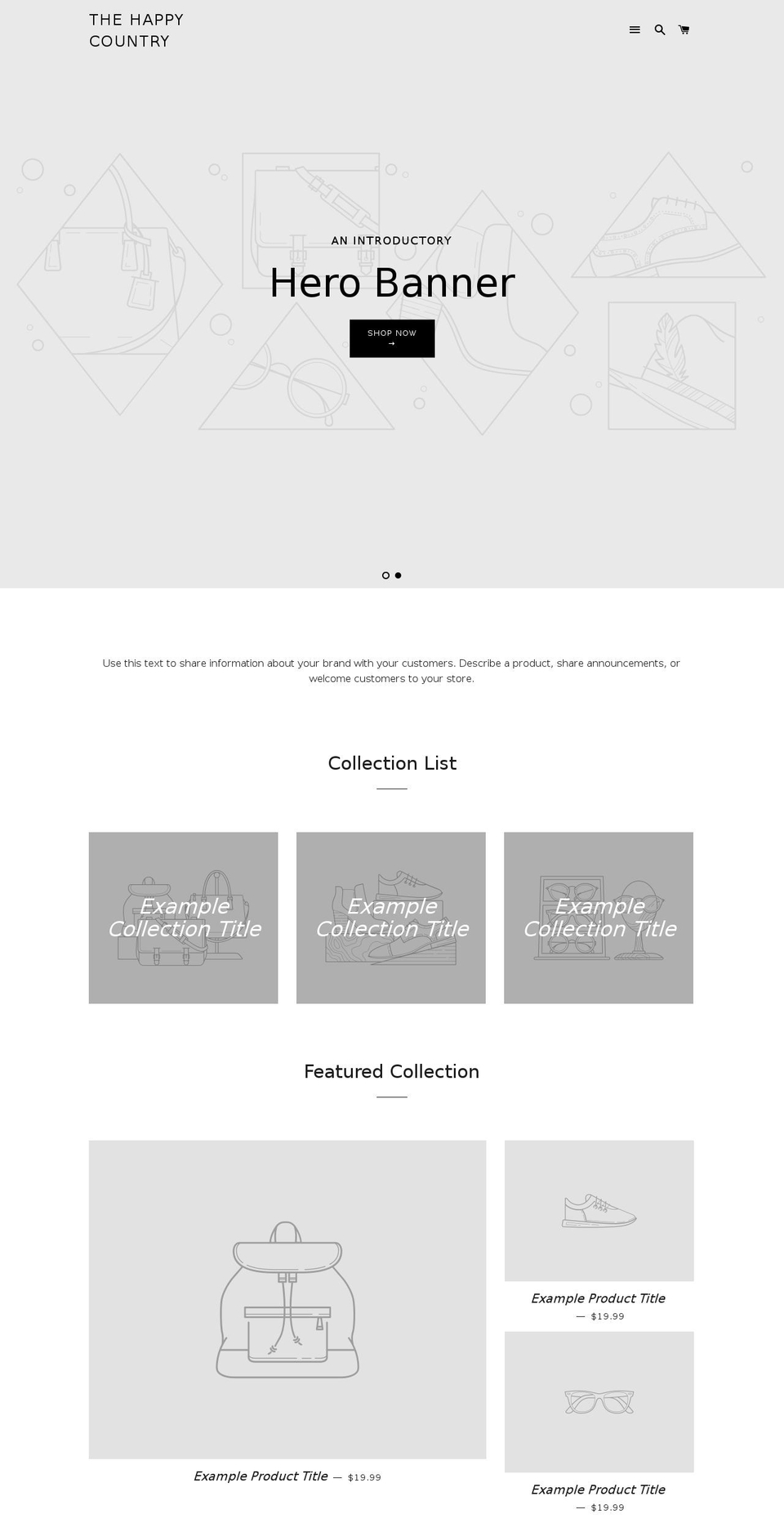 thehappycountry.com shopify website screenshot