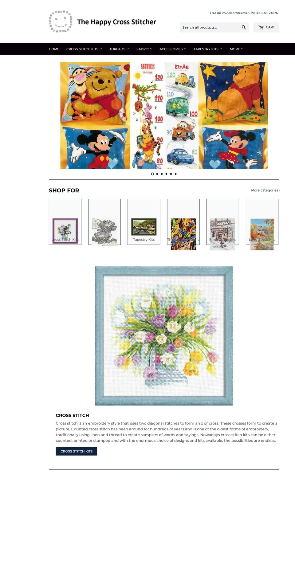 thehappycross-stitcher.com shopify website screenshot