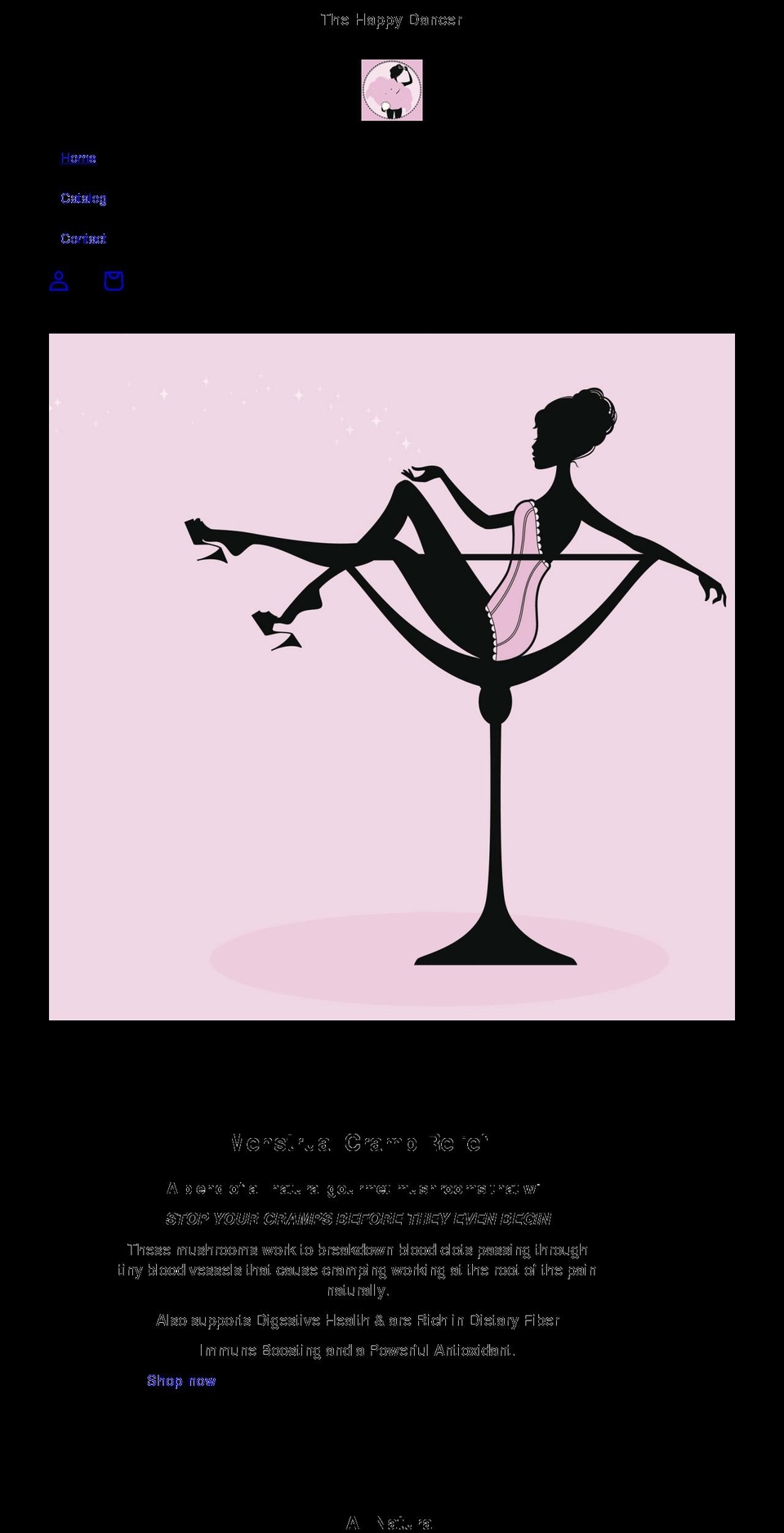 thehappydancer.com shopify website screenshot