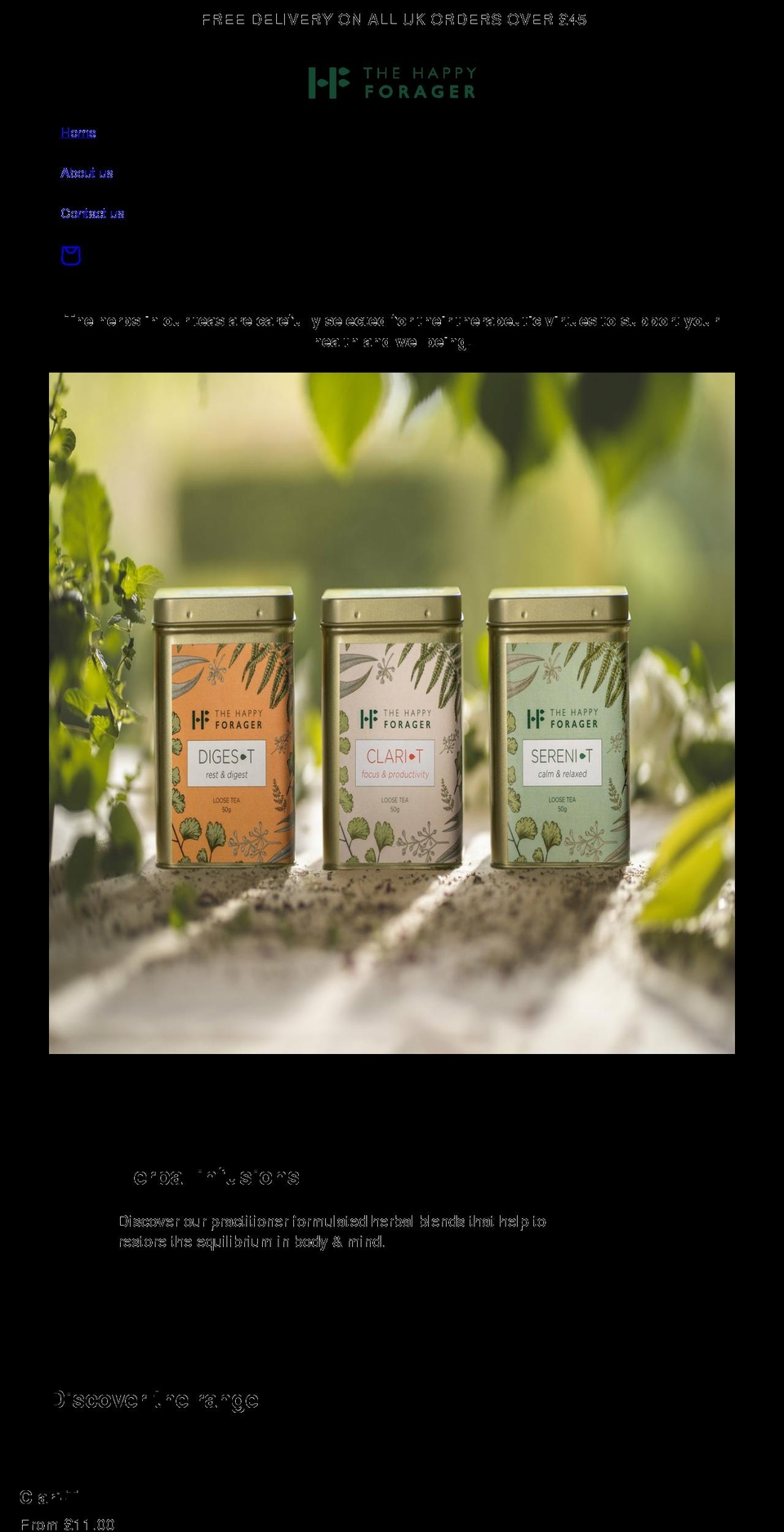 thehappyforager.com shopify website screenshot