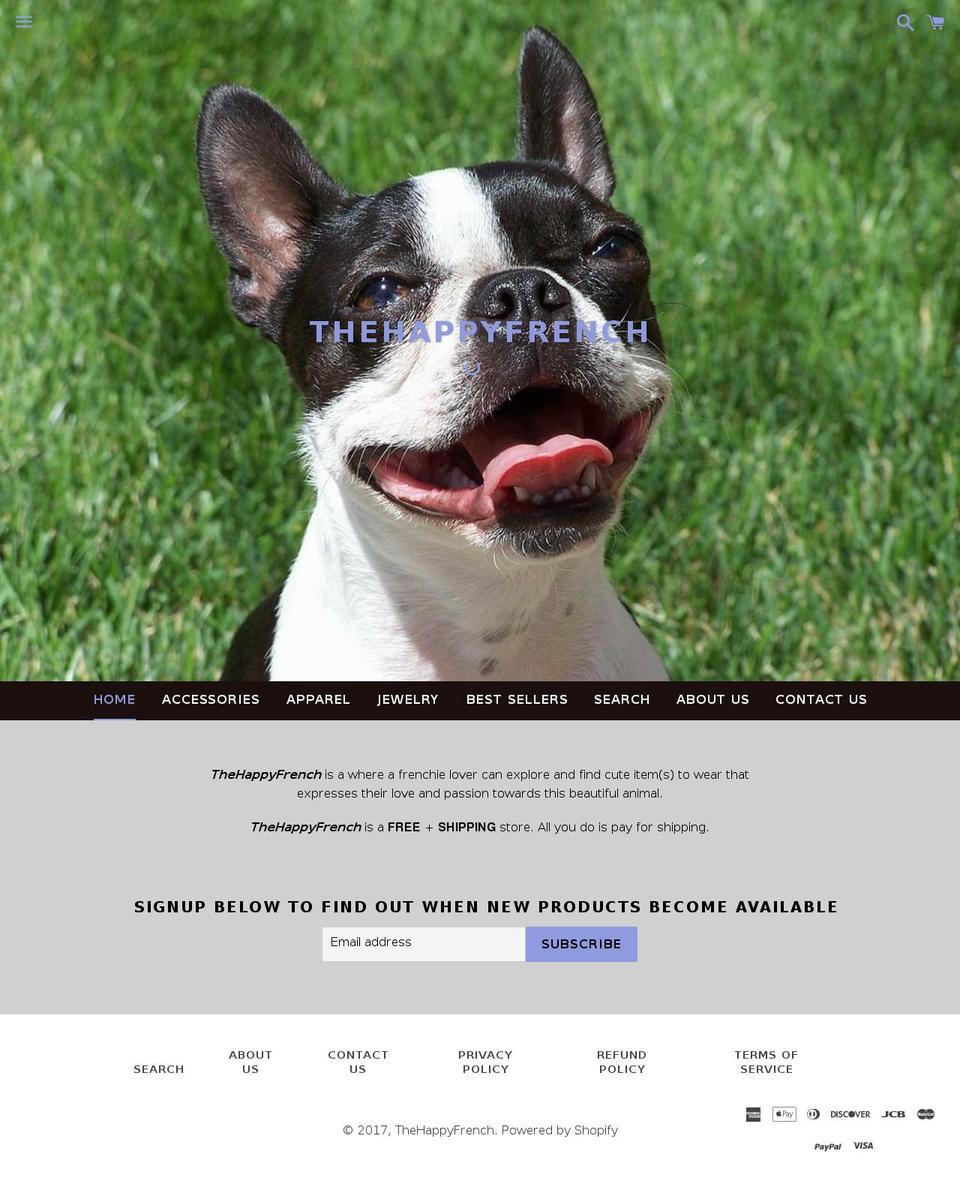 thehappyfrench.com shopify website screenshot