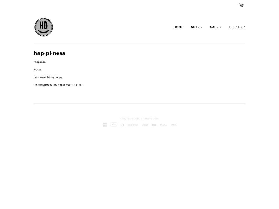 thehappygear.com — Shopify storefront screenshot