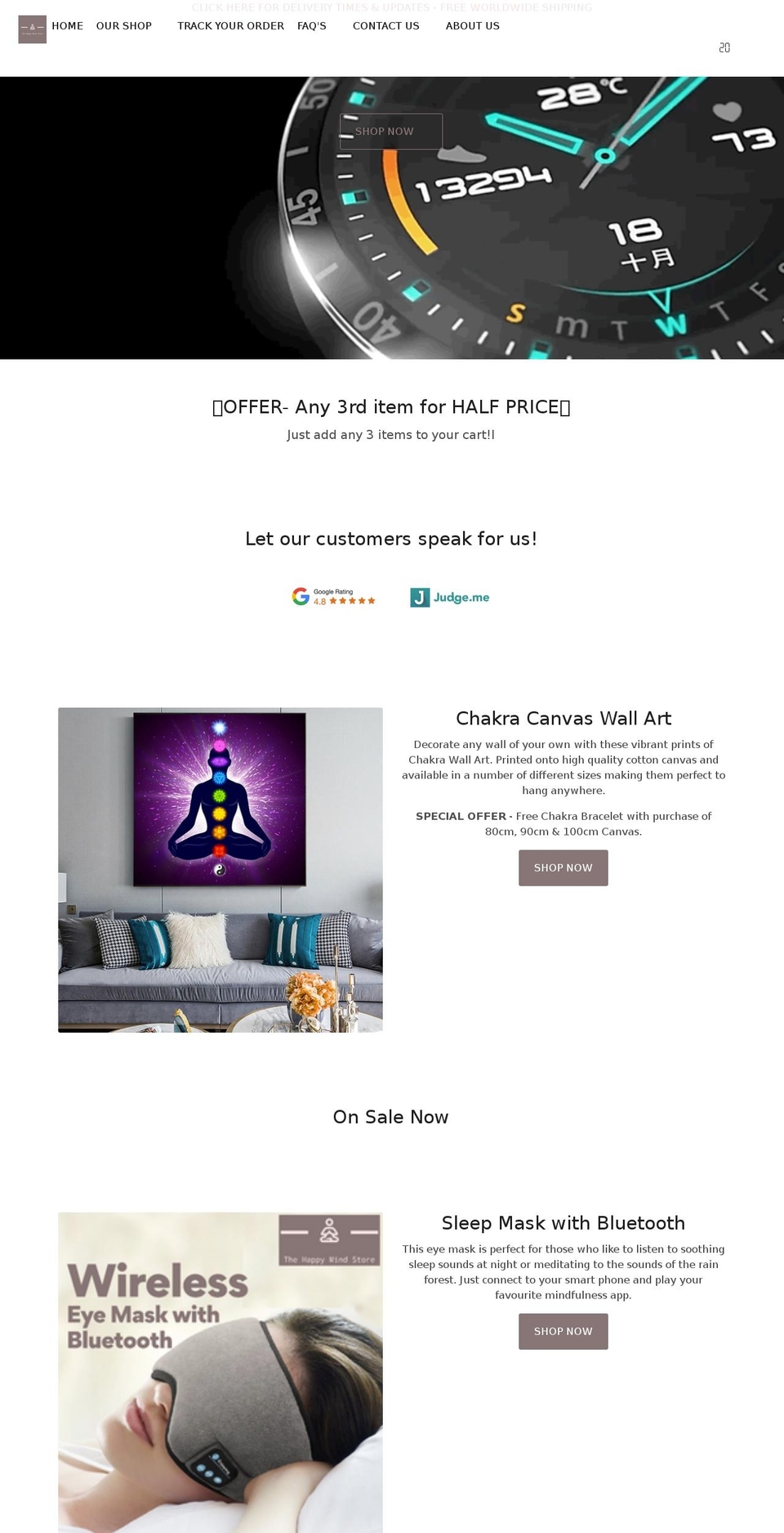 thehappymindstore.com shopify website screenshot