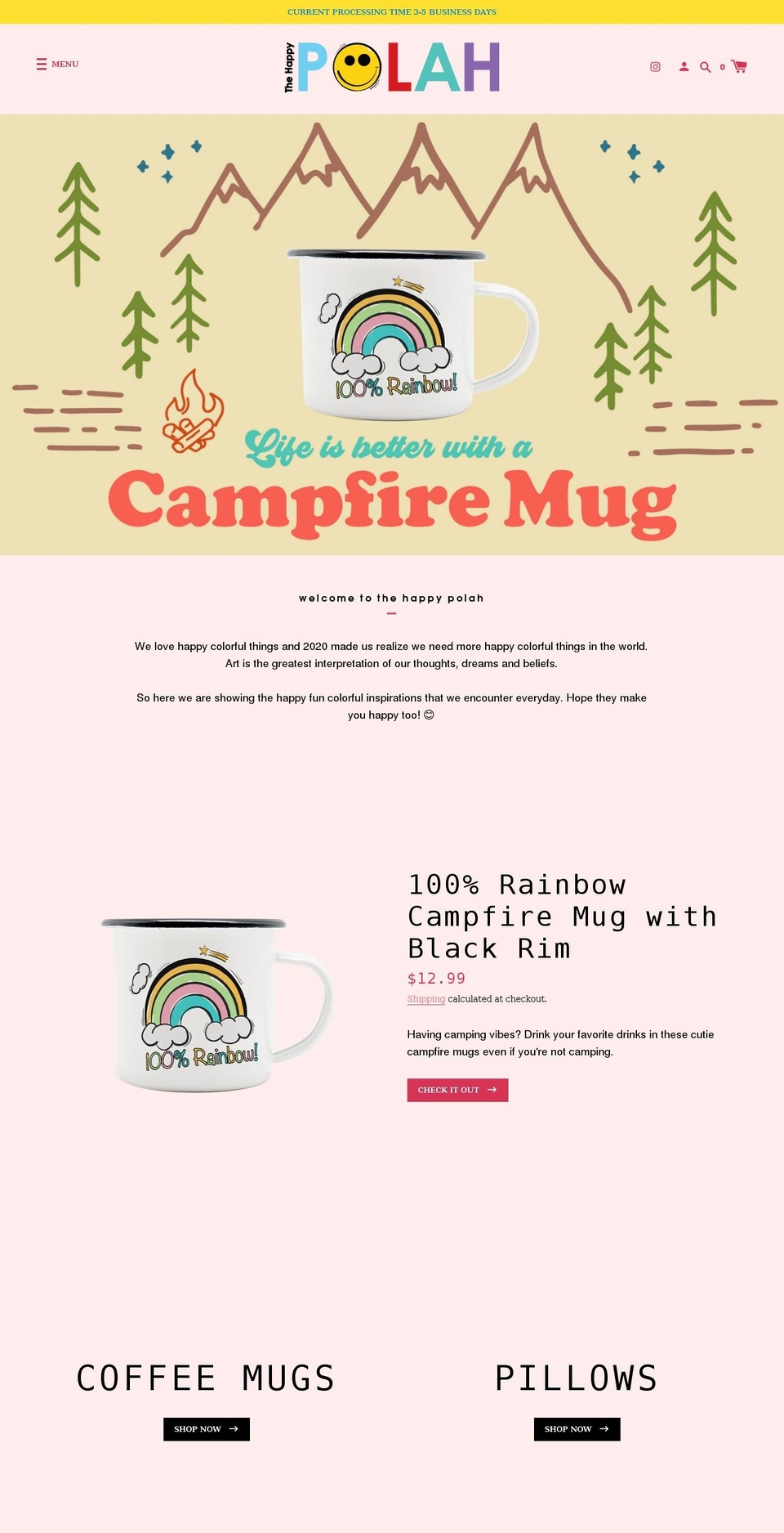 thehappypolah.com shopify website screenshot