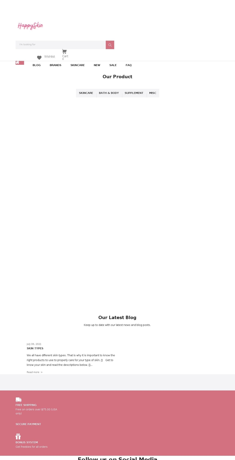 thehappyskincare.com shopify website screenshot