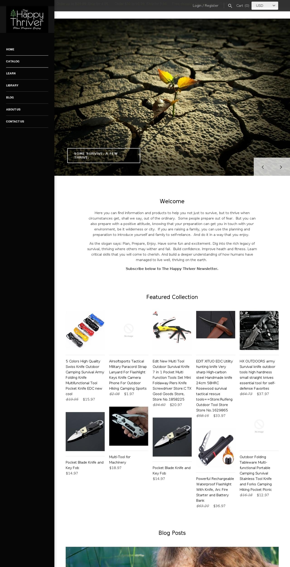 thehappythriver.com — Shopify storefront screenshot