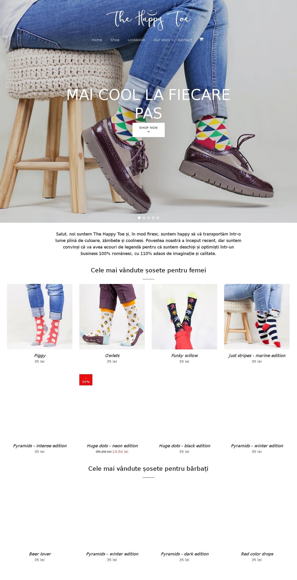 thehappytoe.com — Shopify storefront screenshot
