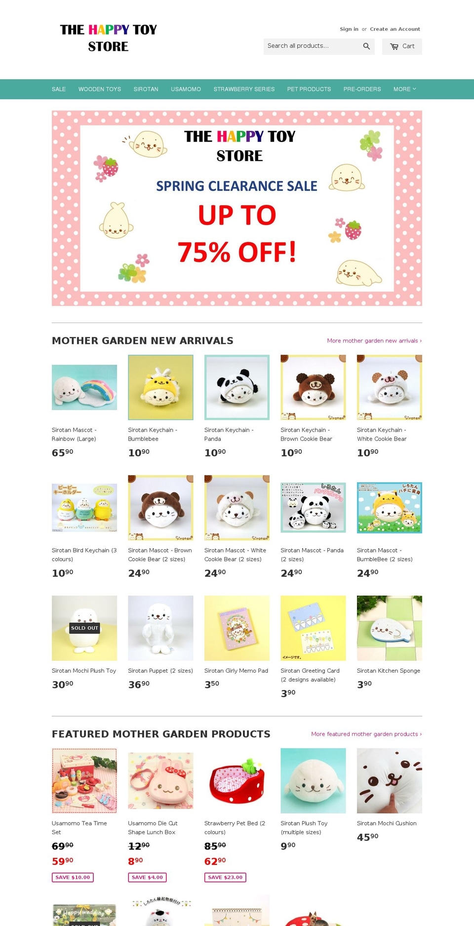 thehappytoystore.com shopify website screenshot