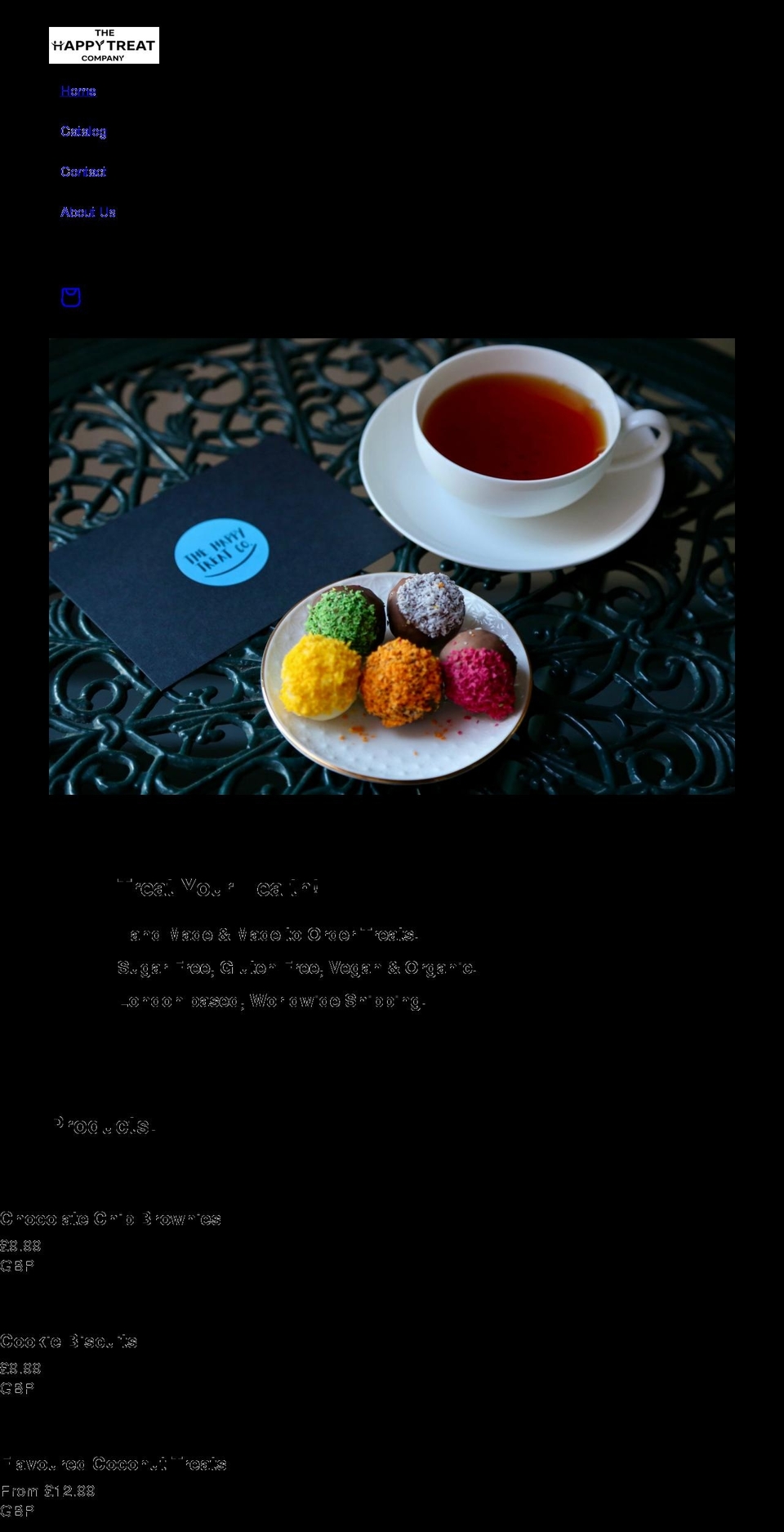thehappytreatcompany.co.uk shopify website screenshot