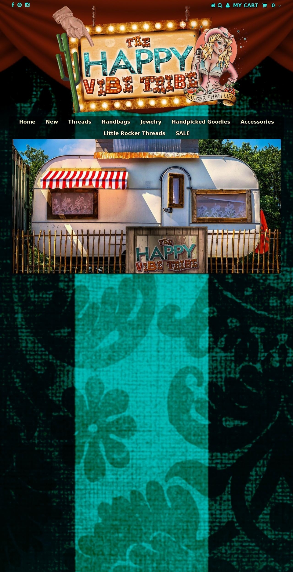 thehappyvibetribe.com — Shopify storefront screenshot