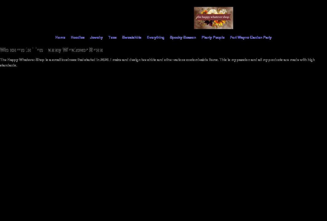 thehappywhatevershop.com shopify website screenshot