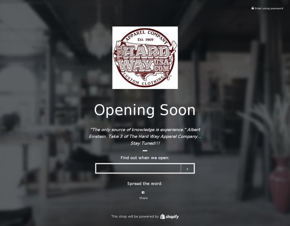thehardwayusa.com shopify website screenshot