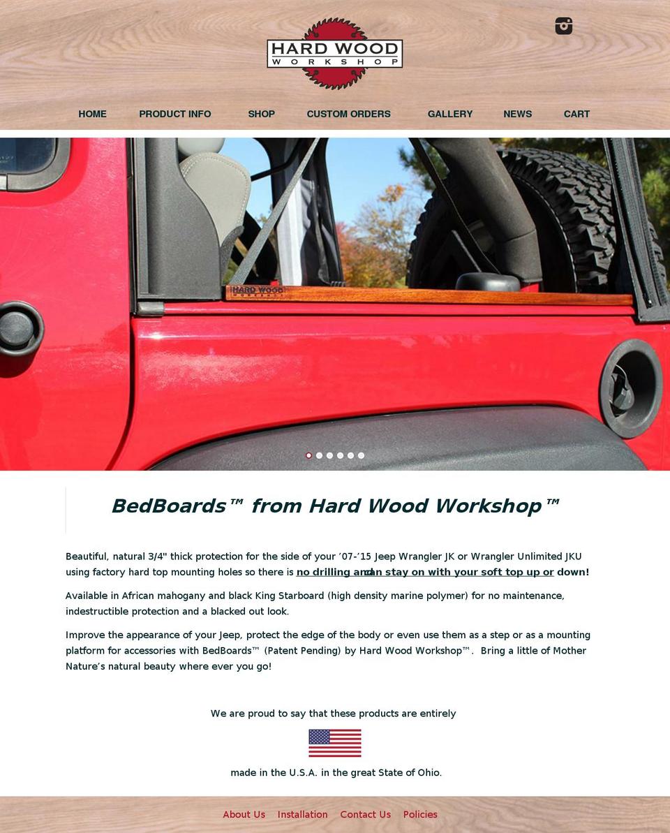 thehardwoodworkshop.com shopify website screenshot