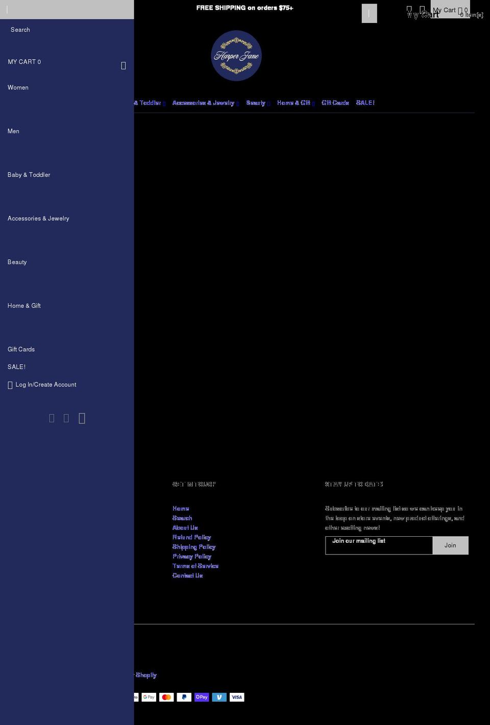 theharperjaneboutique.com shopify website screenshot