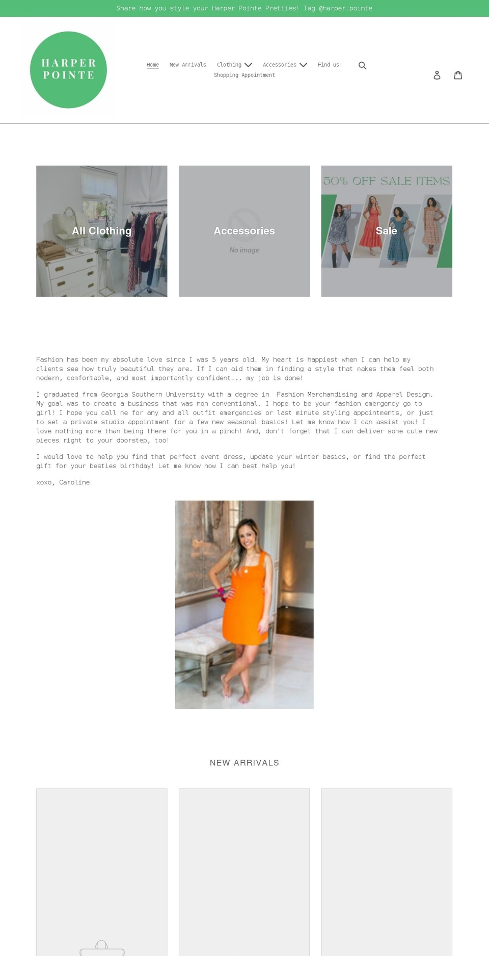 theharperpointe.com shopify website screenshot