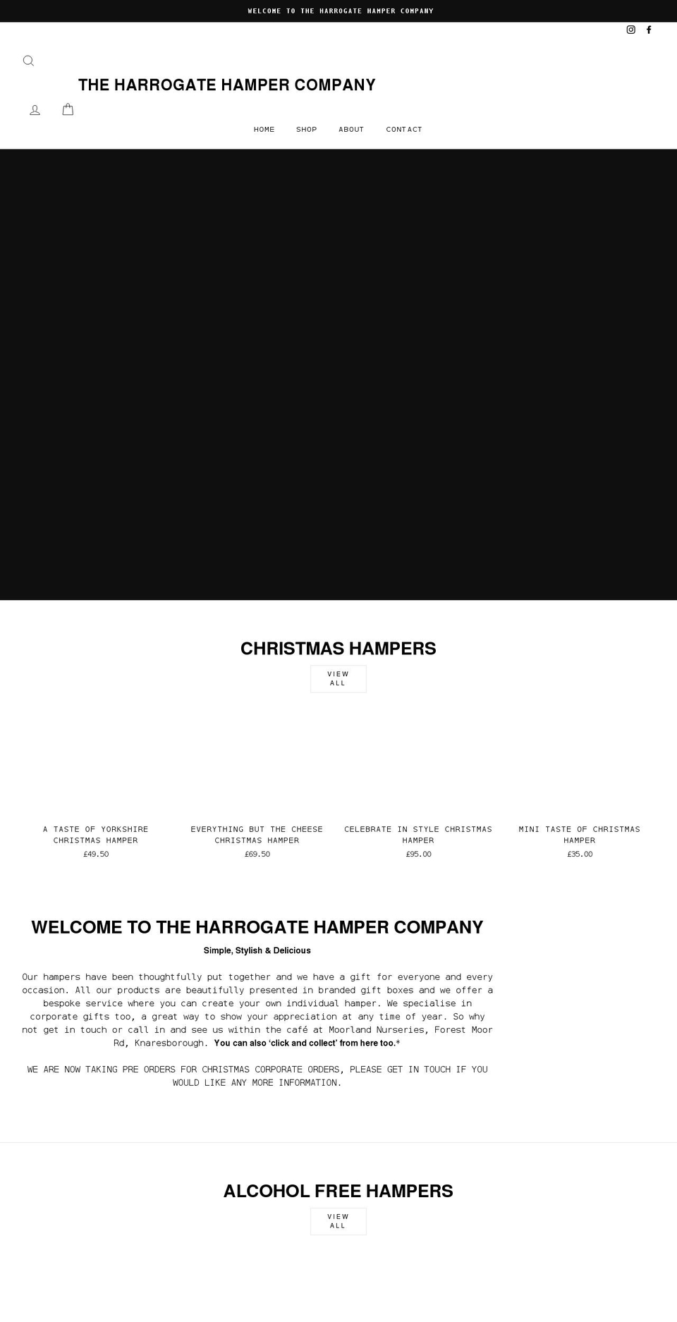 Backup Shopify theme site example theharrogatehampercompany.co.uk