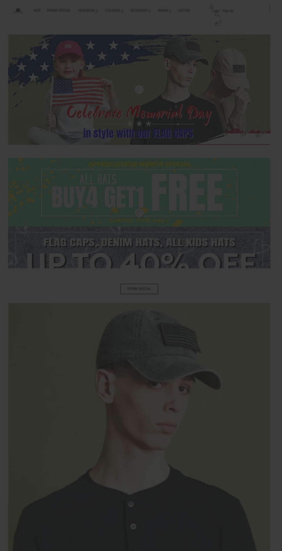 2021 Shopify theme site example thehatdepot.com