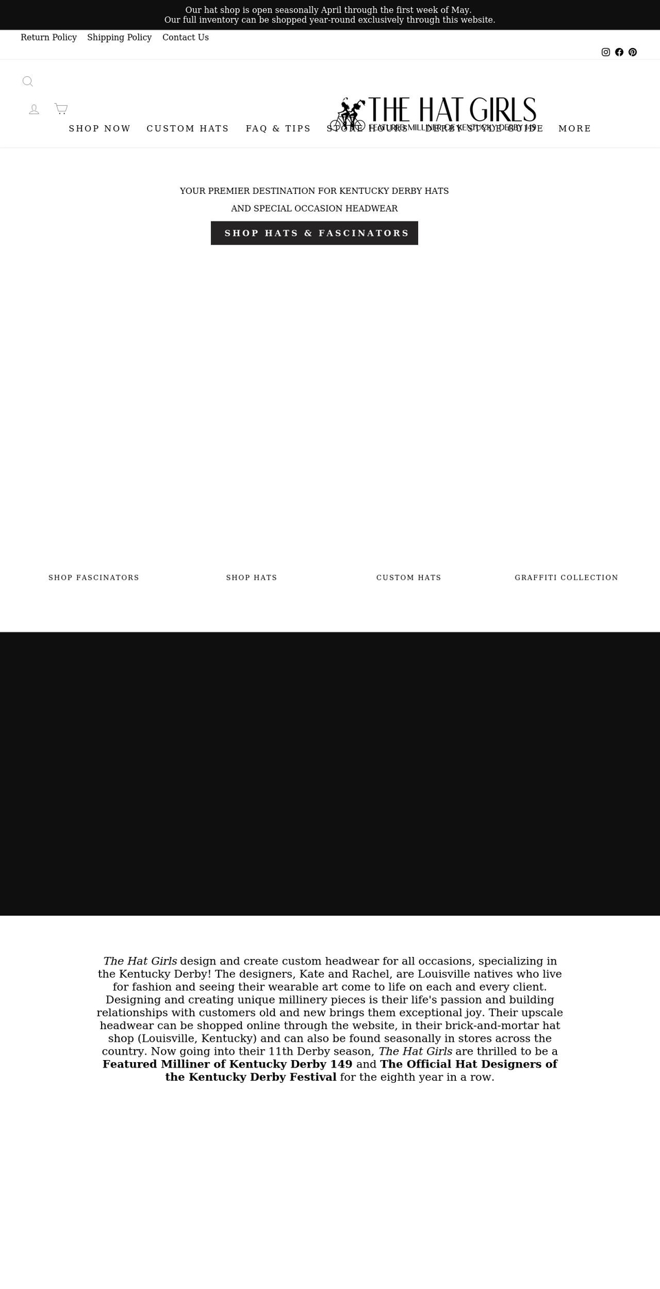 thehatgirls.com shopify website screenshot