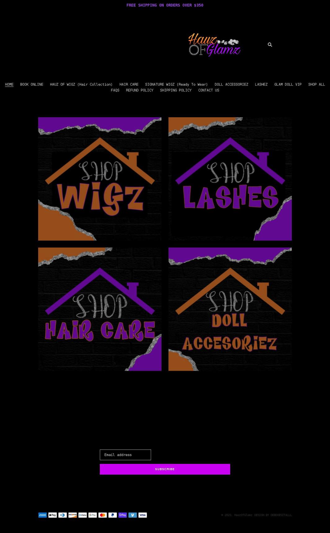thehausofglam.com shopify website screenshot
