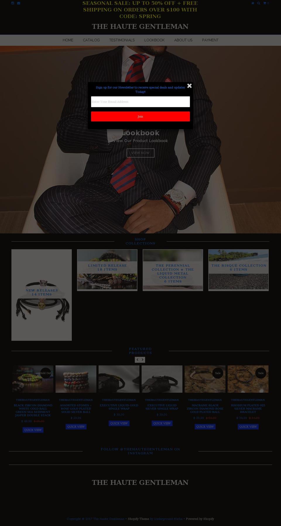 thehautegentleman.com shopify website screenshot