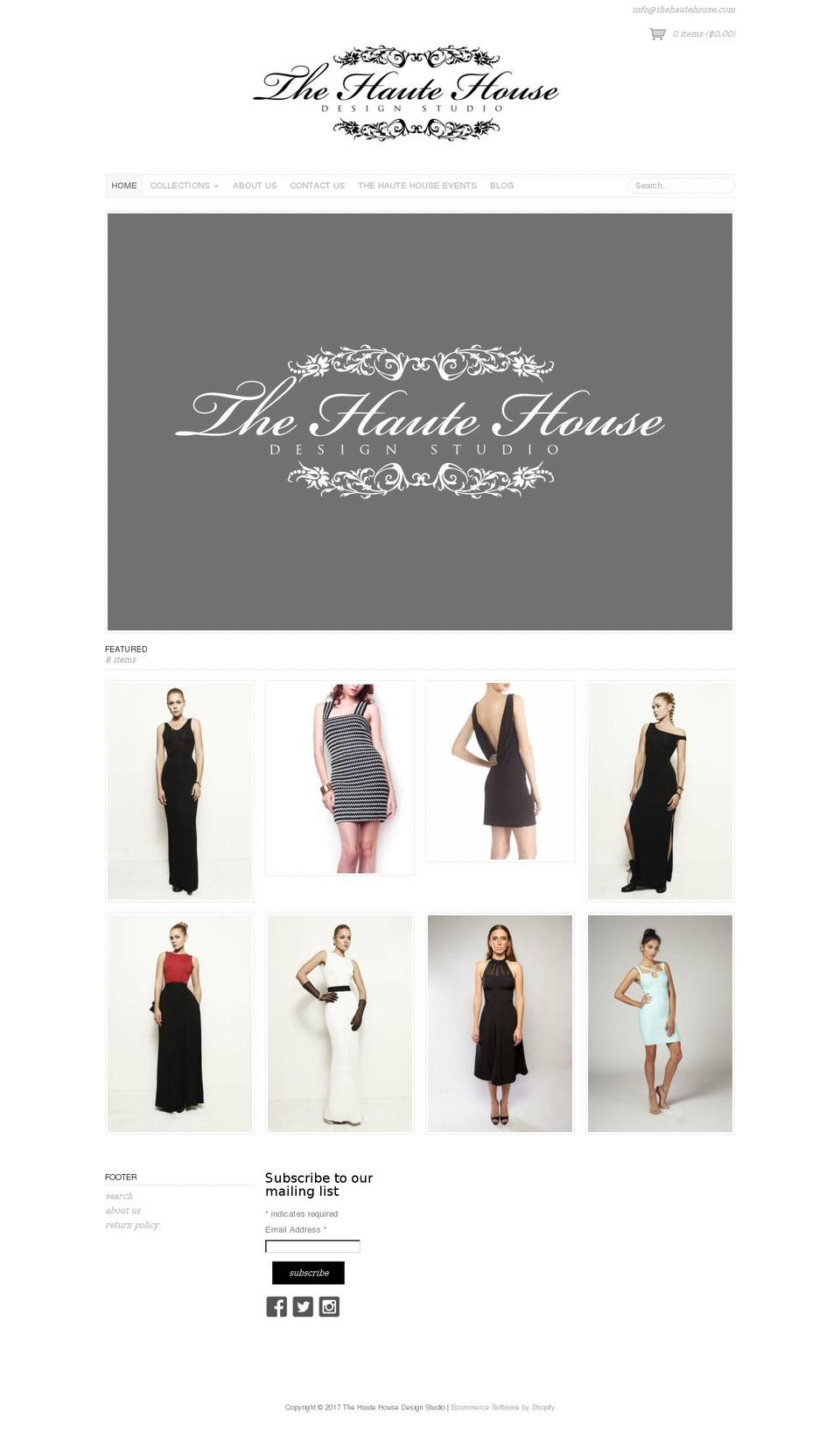 thehautehouse.com shopify website screenshot