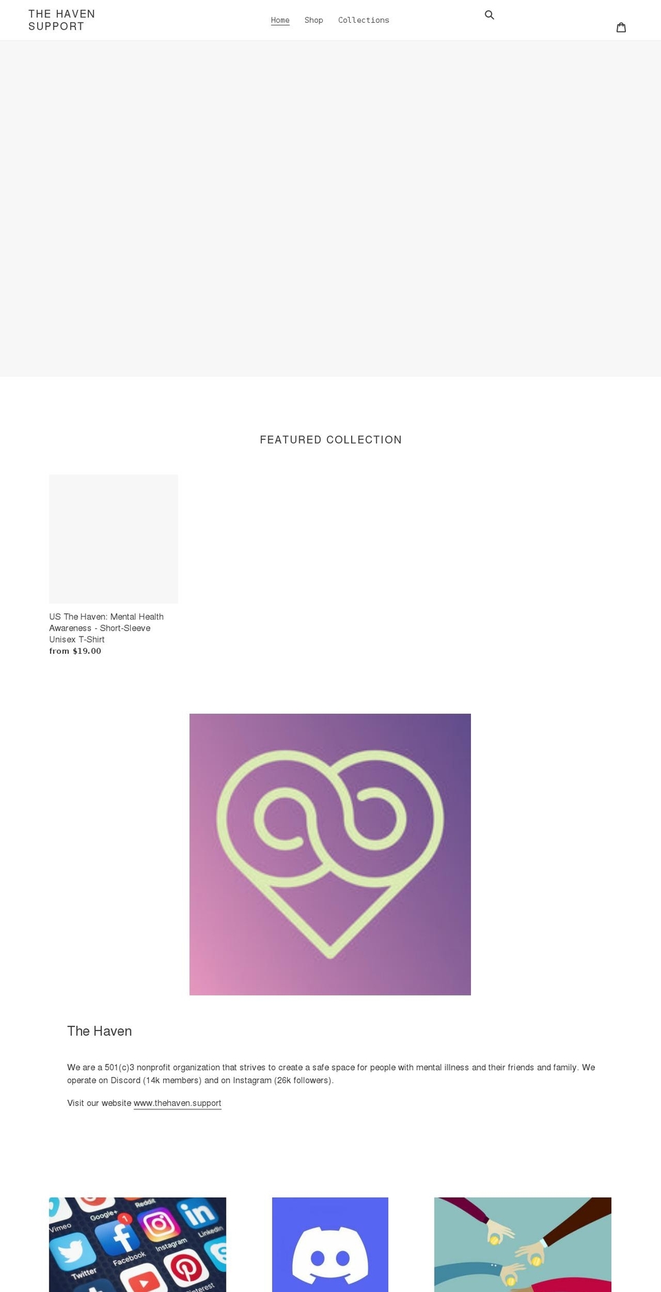 thehavensupport.org shopify website screenshot
