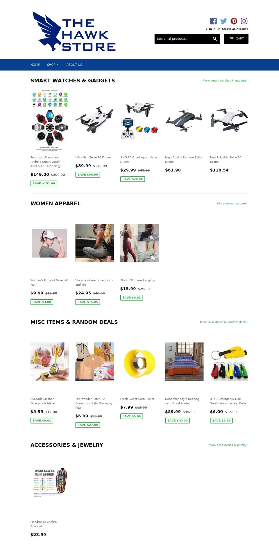 ecomprofitmasterclasstheme Shopify theme site example thehawkstore.com