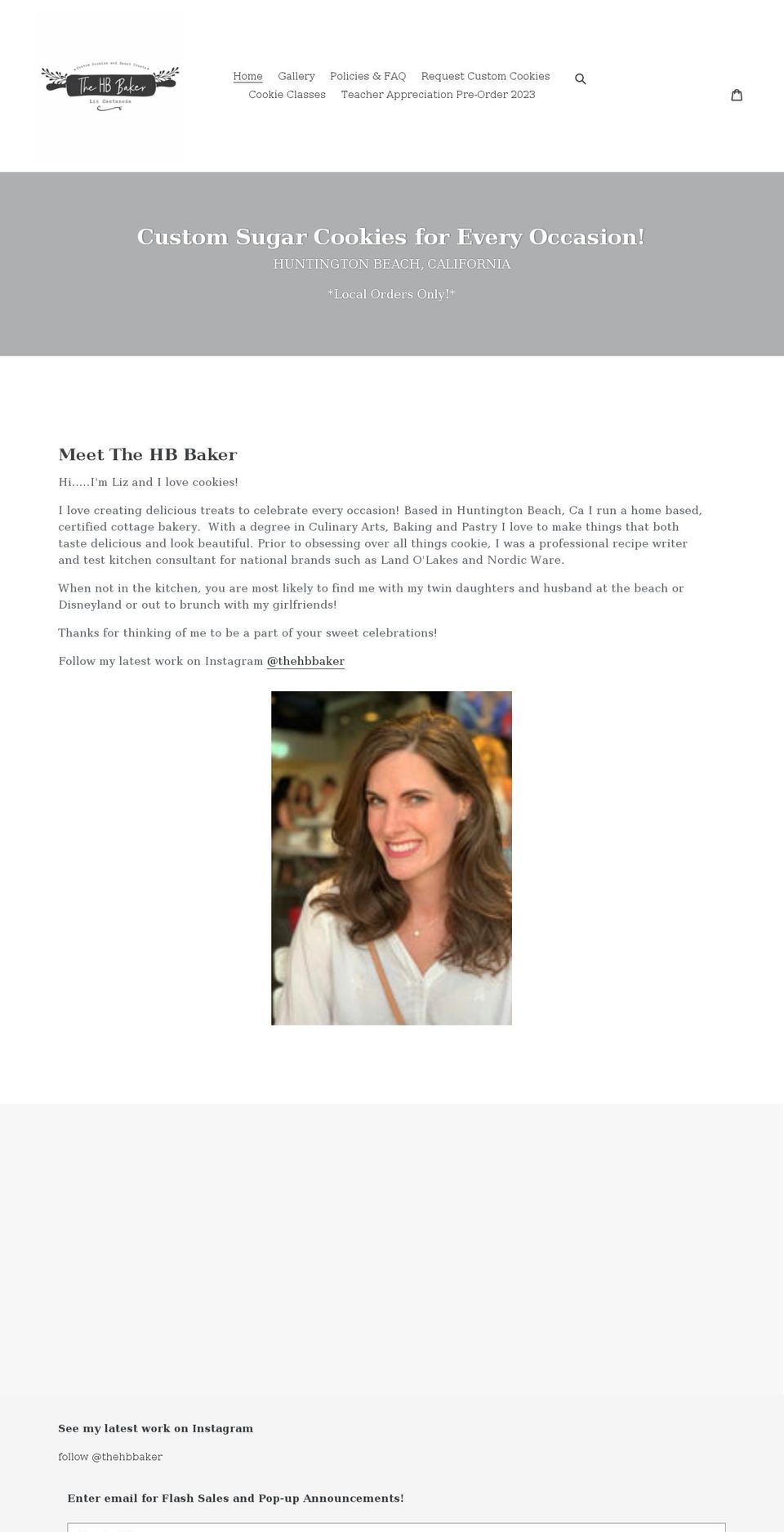 thehbbaker.com shopify website screenshot