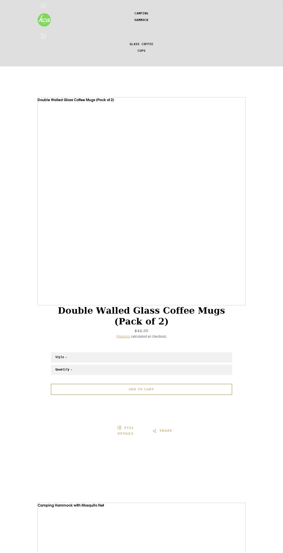 thehcashop.com shopify website screenshot