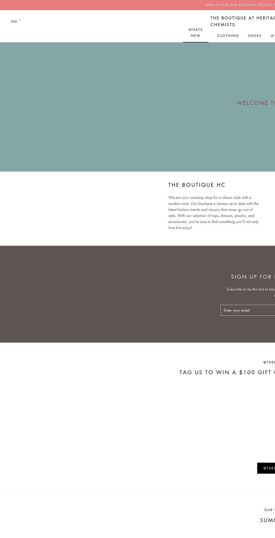 thehcstore.com — Shopify storefront screenshot