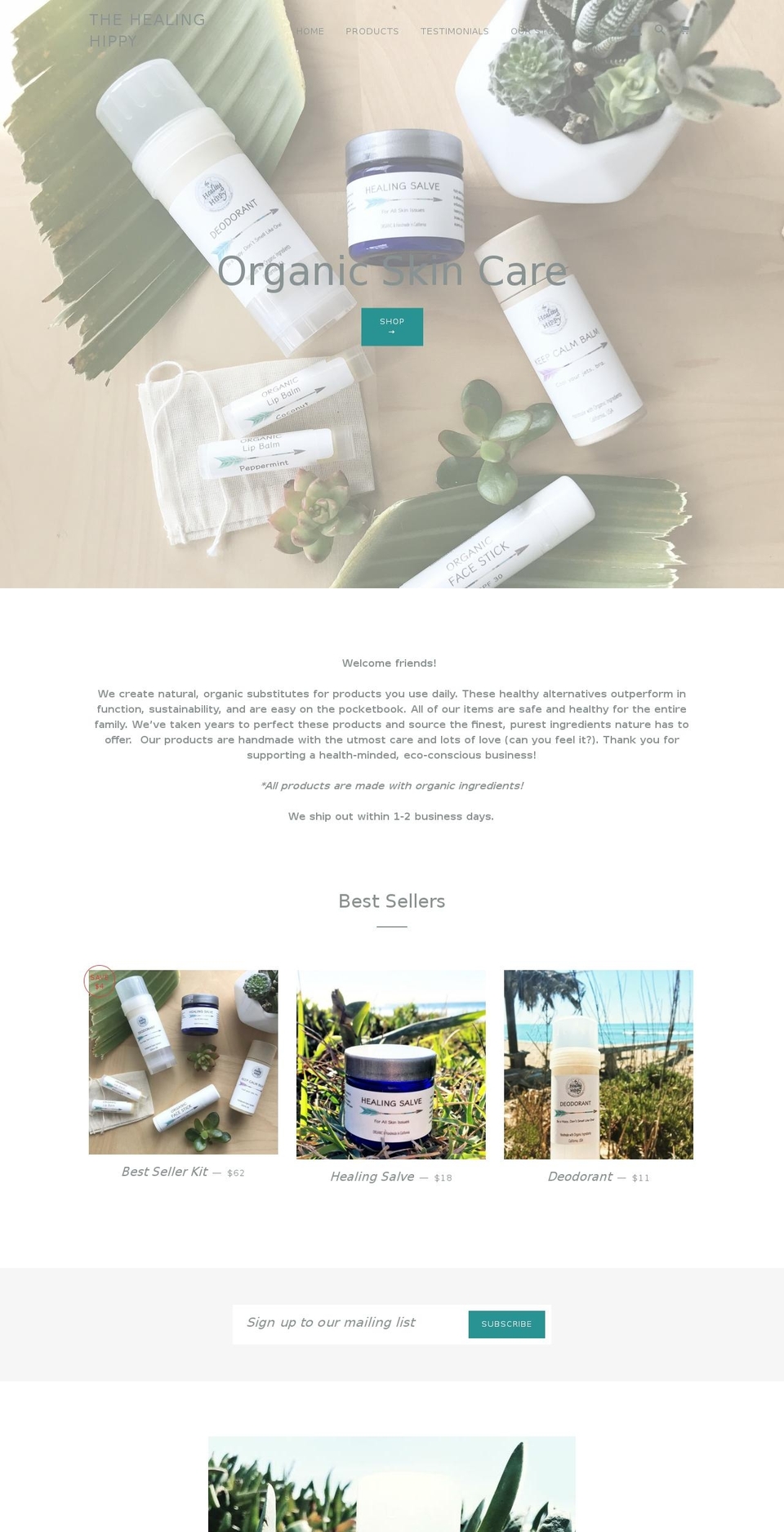The Healing Hippy Shopify theme site example thehealinghippie.com