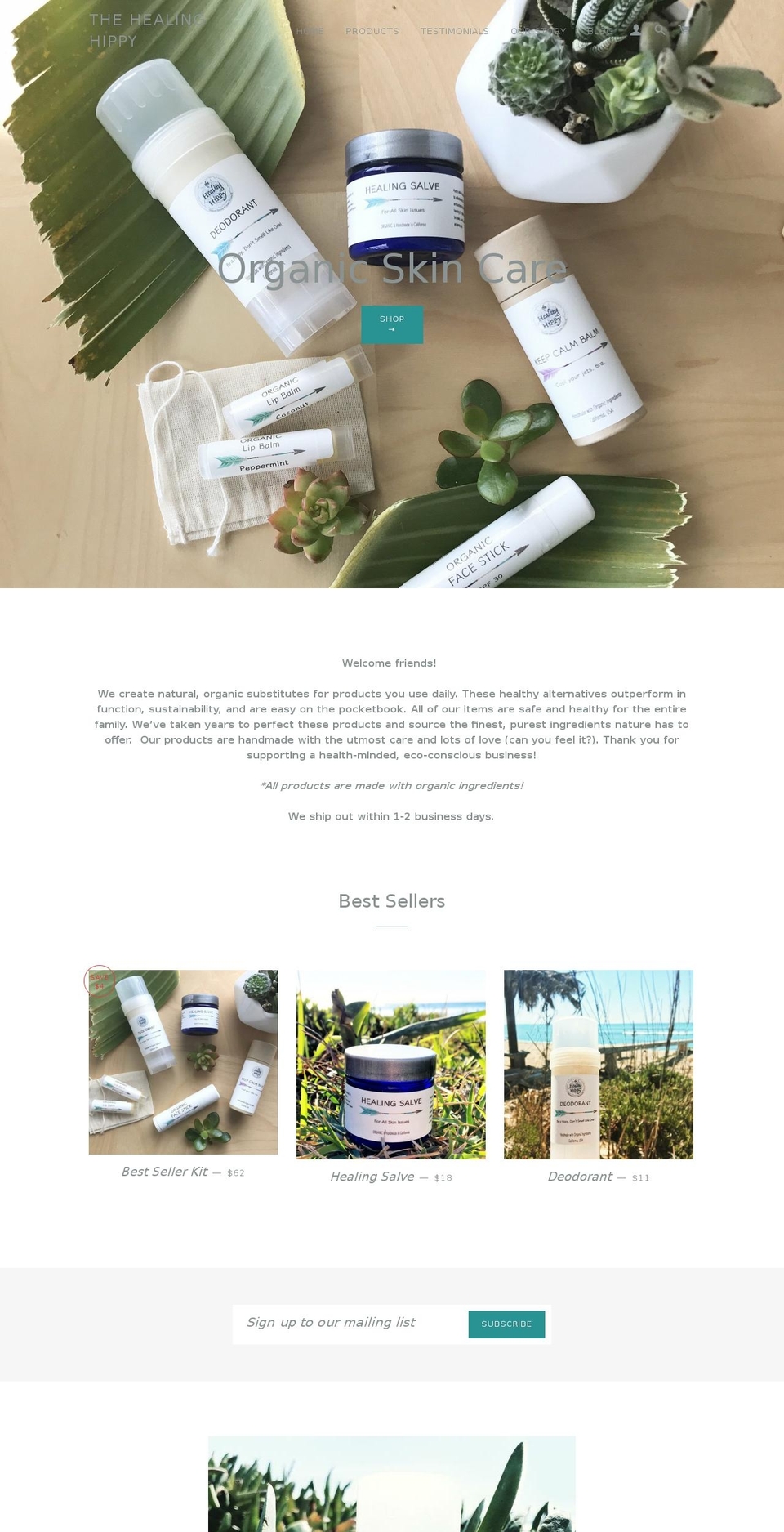 The Healing Hippy Shopify theme site example thehealinghippies.com