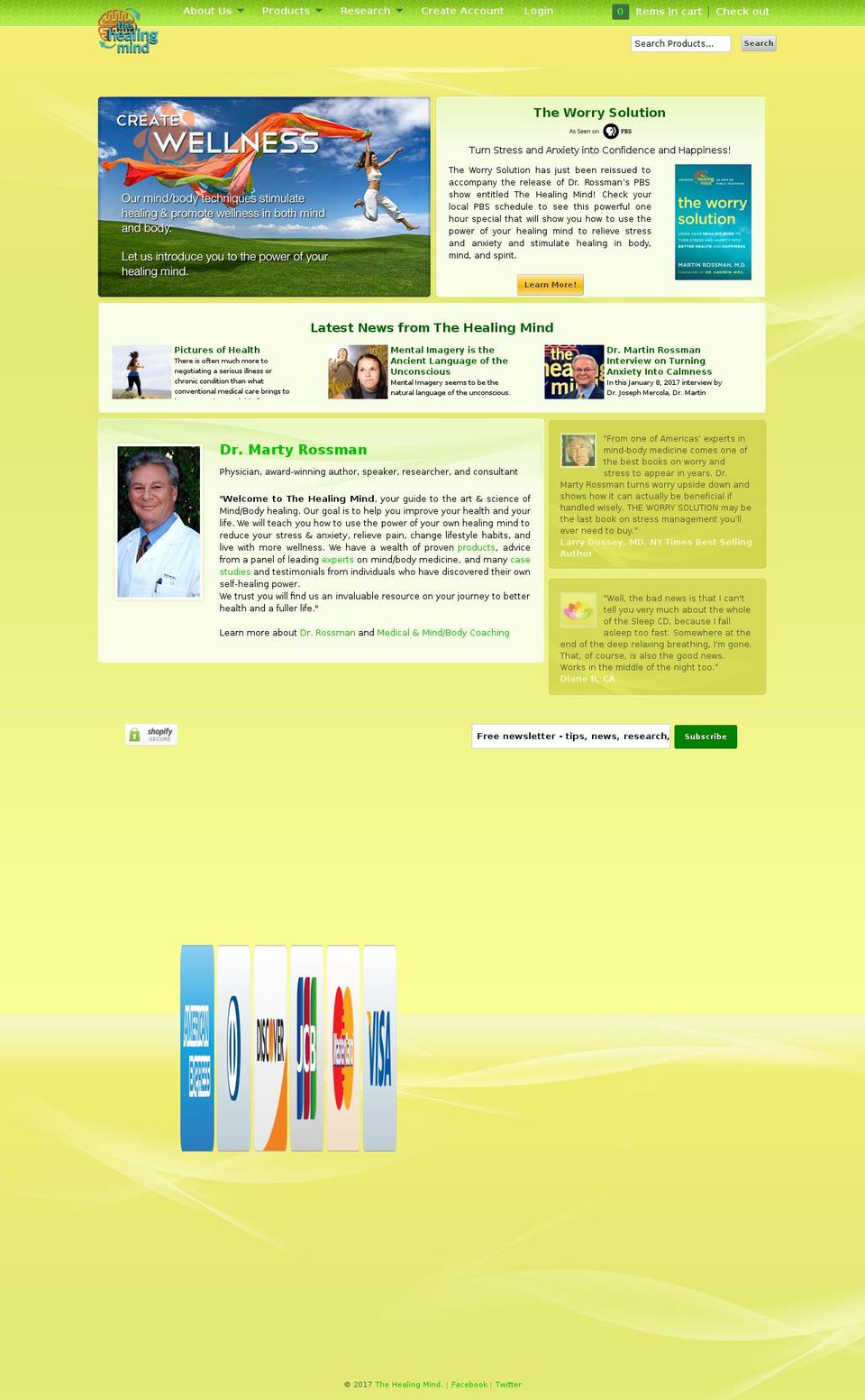 The Healing Mind | Live Shopify theme site example thehealingmind.org