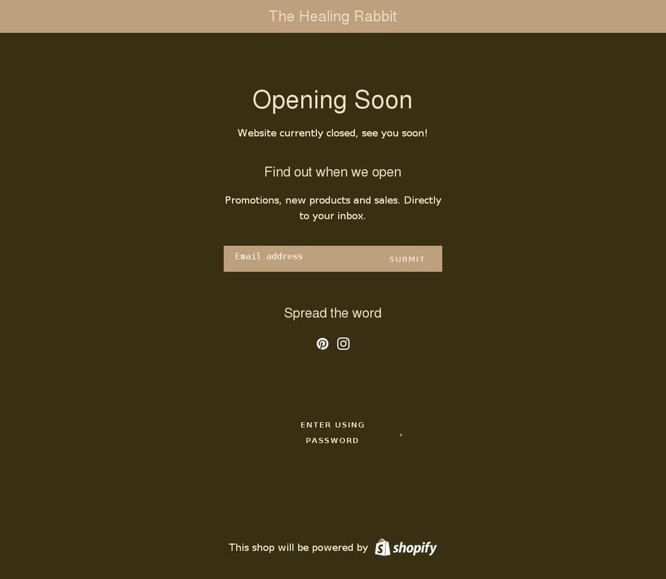 thehealingrabbit.com shopify website screenshot