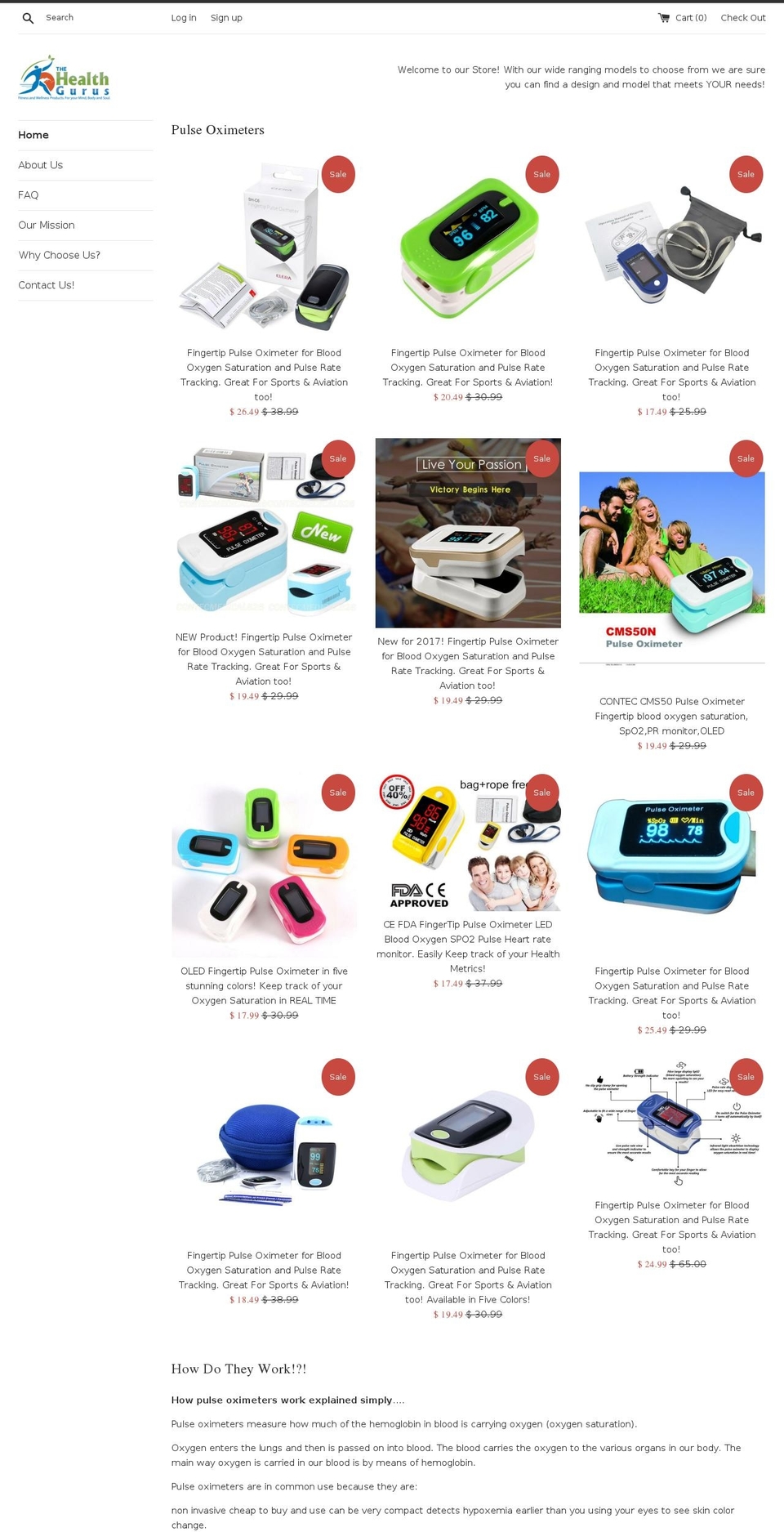 thehealthgurus.com shopify website screenshot