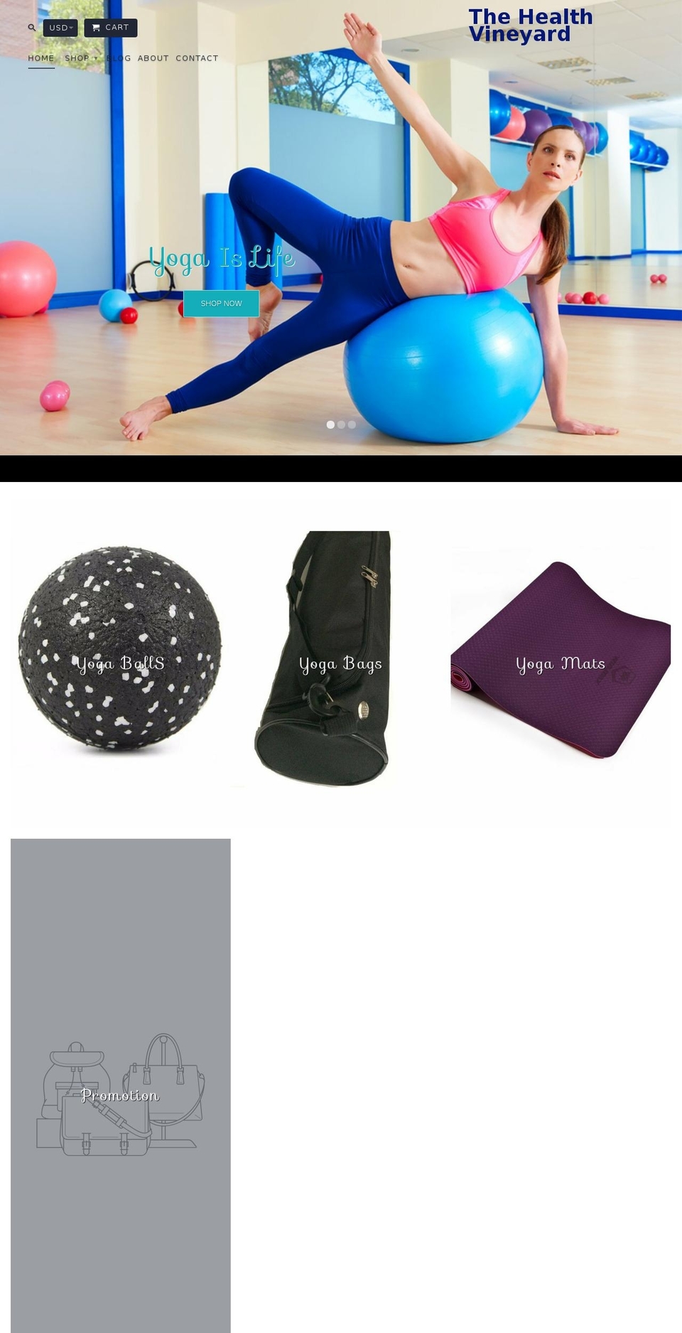 thehealthvineyard.com — Shopify storefront screenshot
