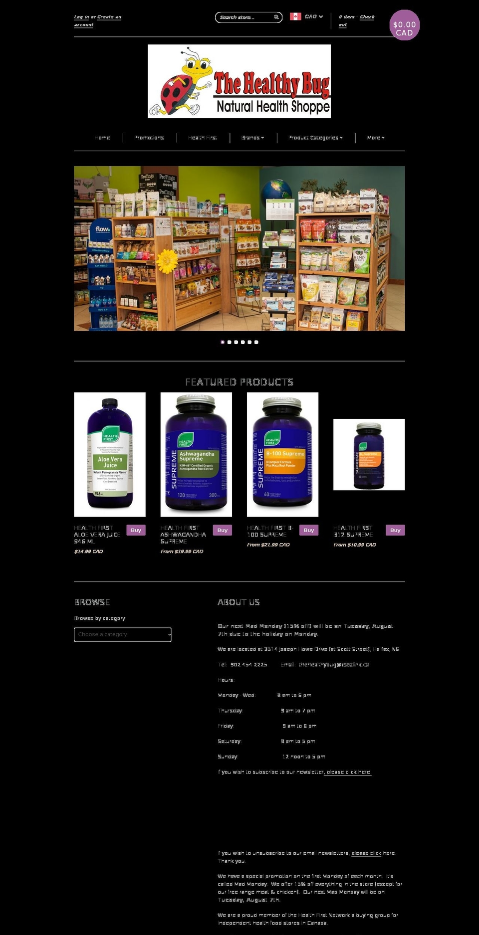 thehealthybug.com shopify website screenshot