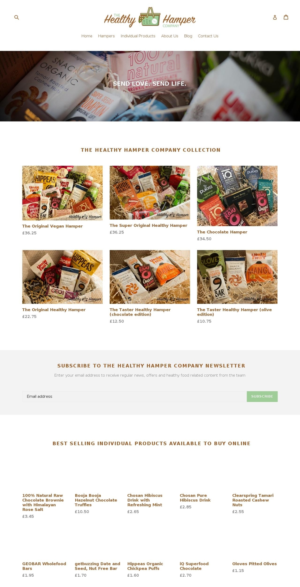 thehealthyhampercompany.com — Shopify storefront screenshot