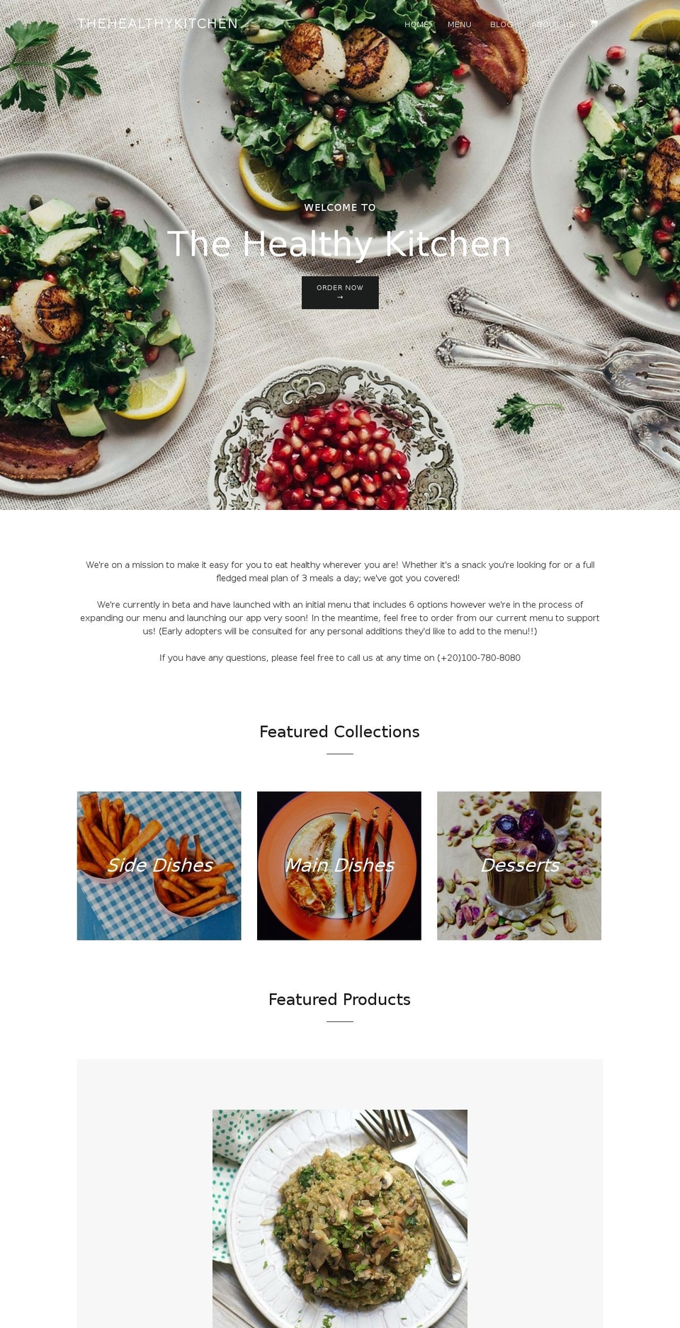 thehealthykitchencairo.com shopify website screenshot