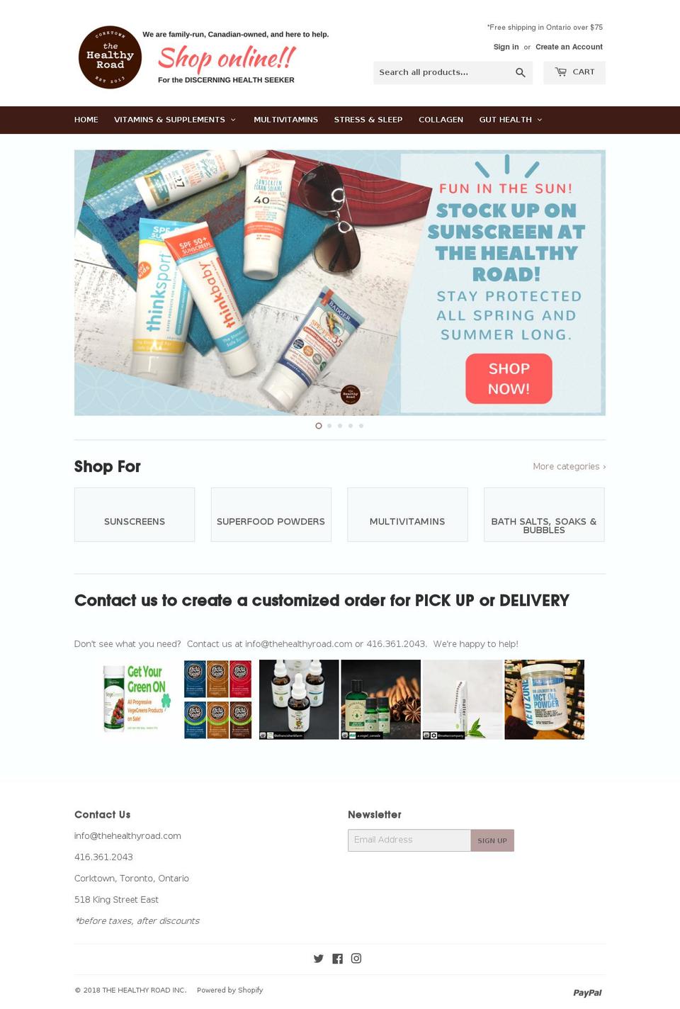 thehealthyroad.ca shopify website screenshot