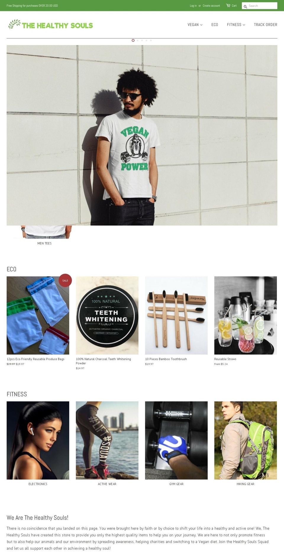 thehealthysouls.com — Shopify storefront screenshot