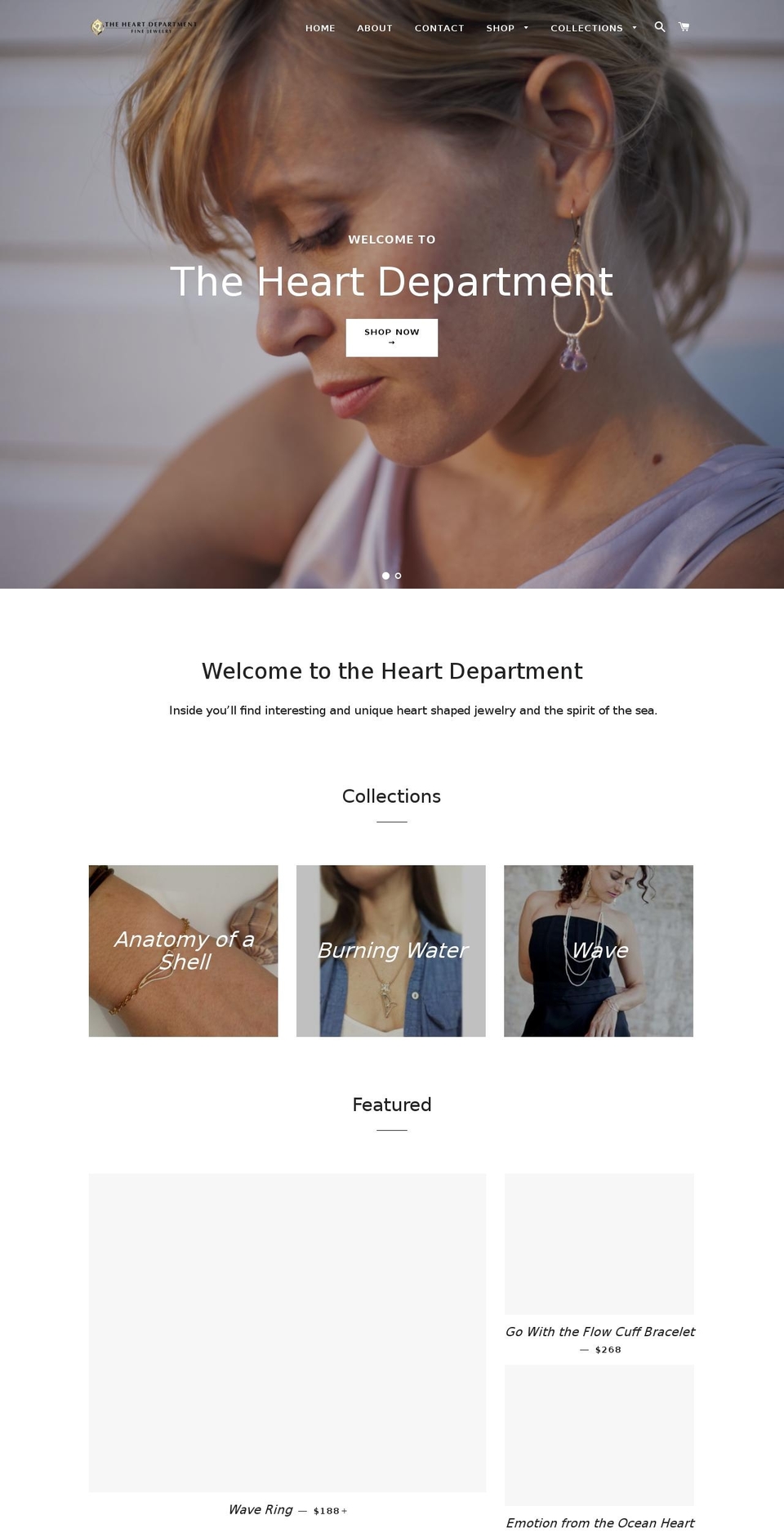 theheartdepartment.com shopify website screenshot