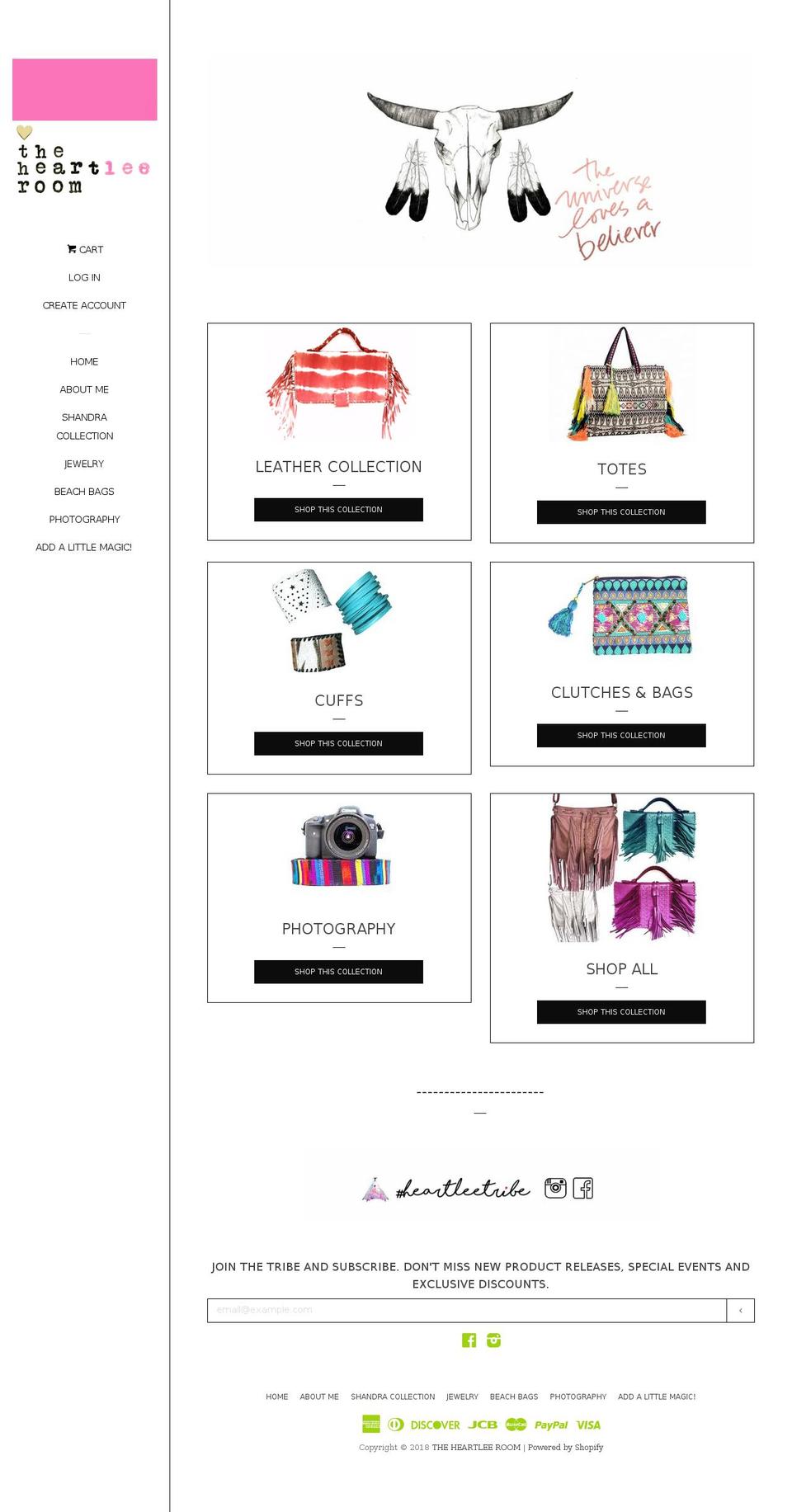 theheartleeroom.com shopify website screenshot