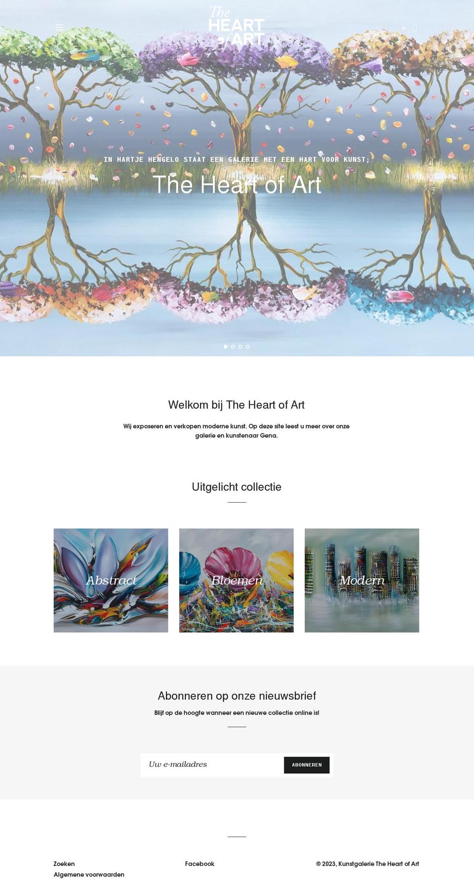 theheartofart.nl shopify website screenshot