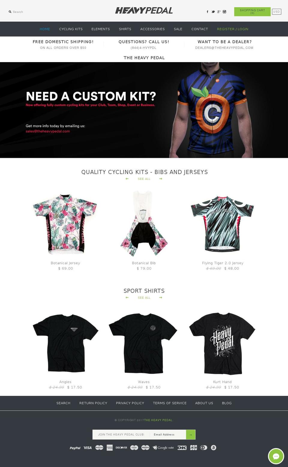 theheavypedal.com shopify website screenshot