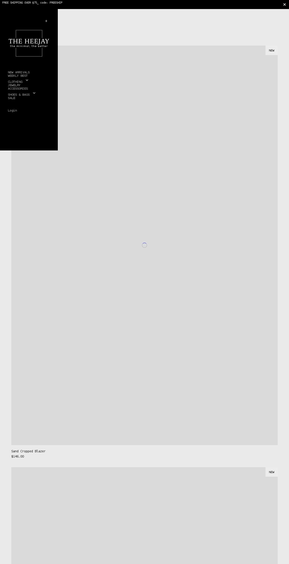 theheejay.com shopify website screenshot