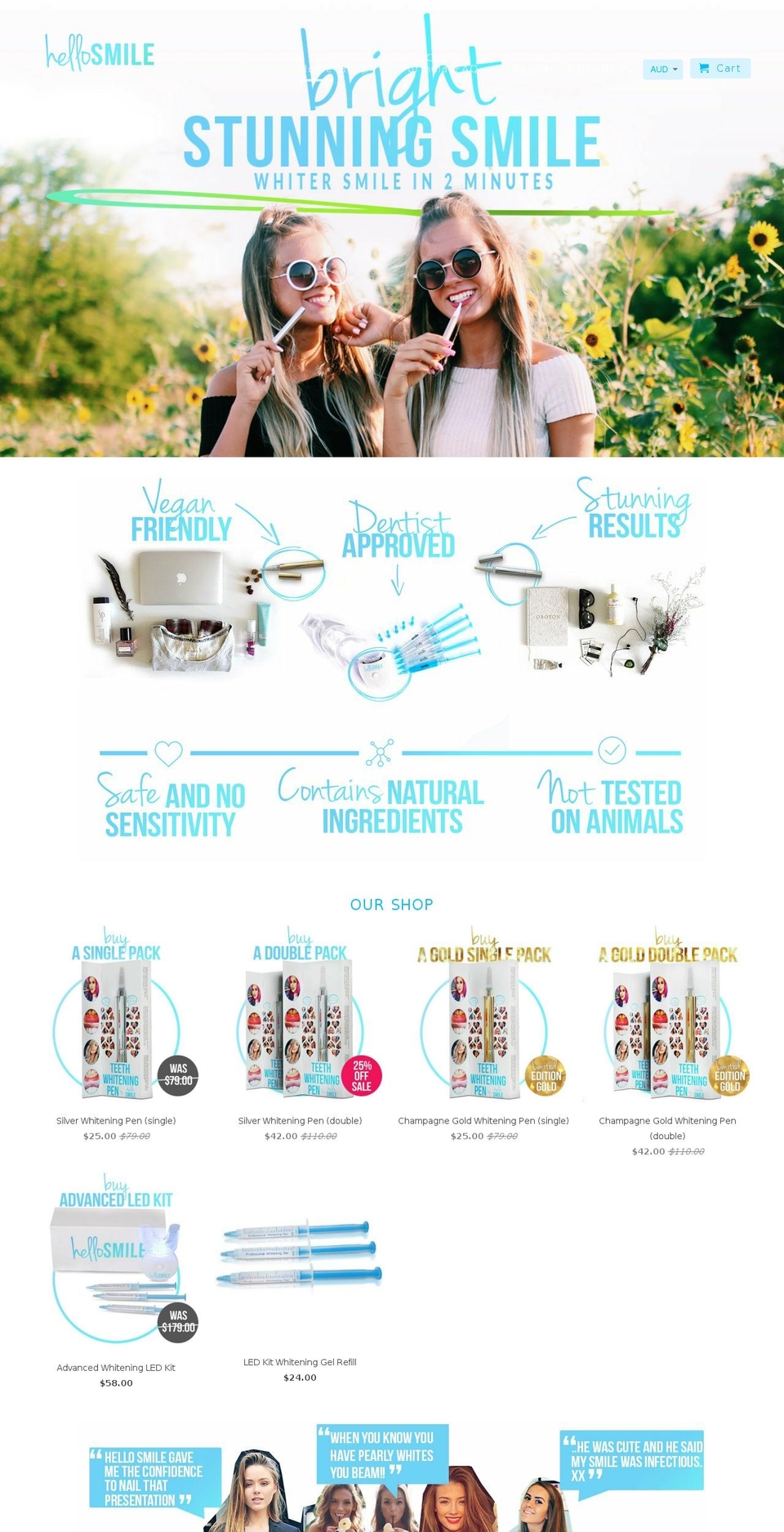 thehellosmile.com shopify website screenshot