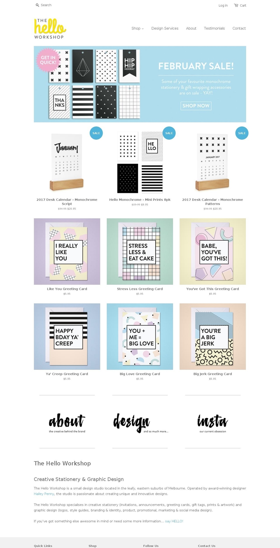 thehelloworkshop.com shopify website screenshot