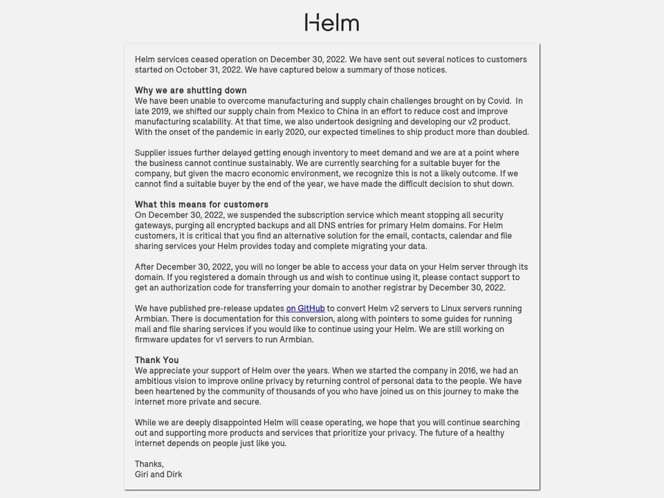thehelm.com shopify website screenshot