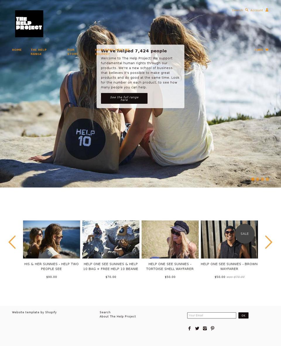 thehelpproject.com.au shopify website screenshot